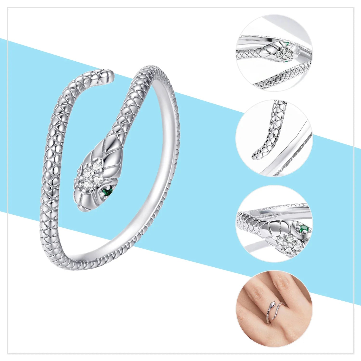 Elegant Silver Adjustable Rings