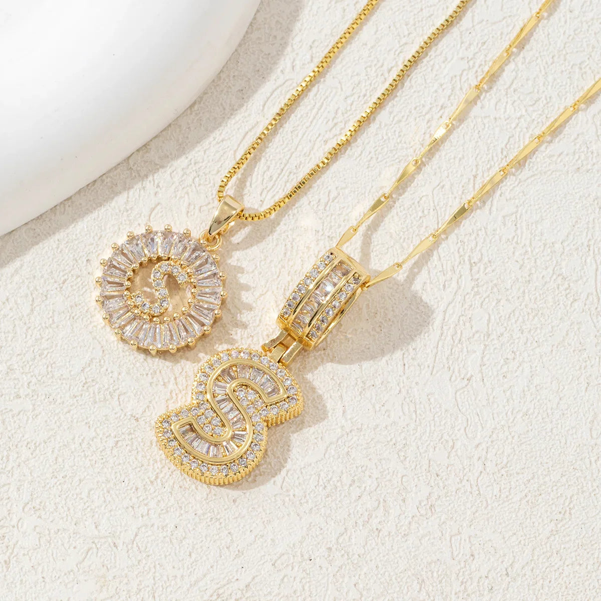 Sparkling Letter Flower Necklace