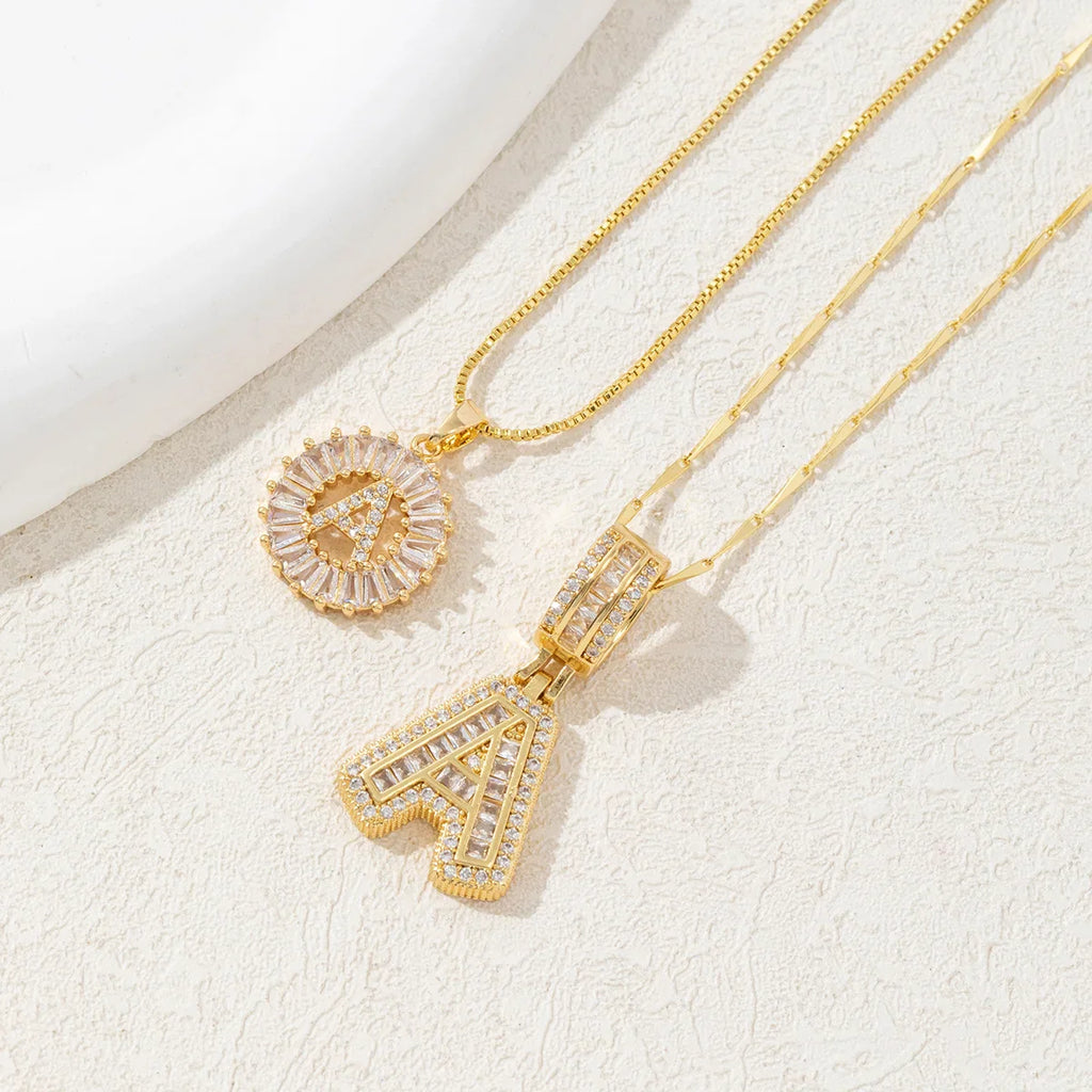 Sparkling Letter Flower Necklace