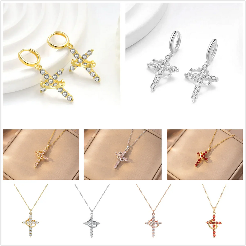 Elegant Cross Jewelry Set