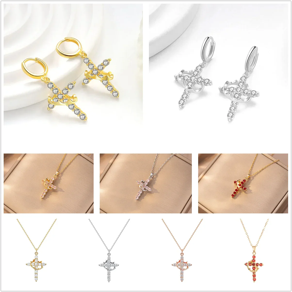 Elegant Cross Jewelry Set