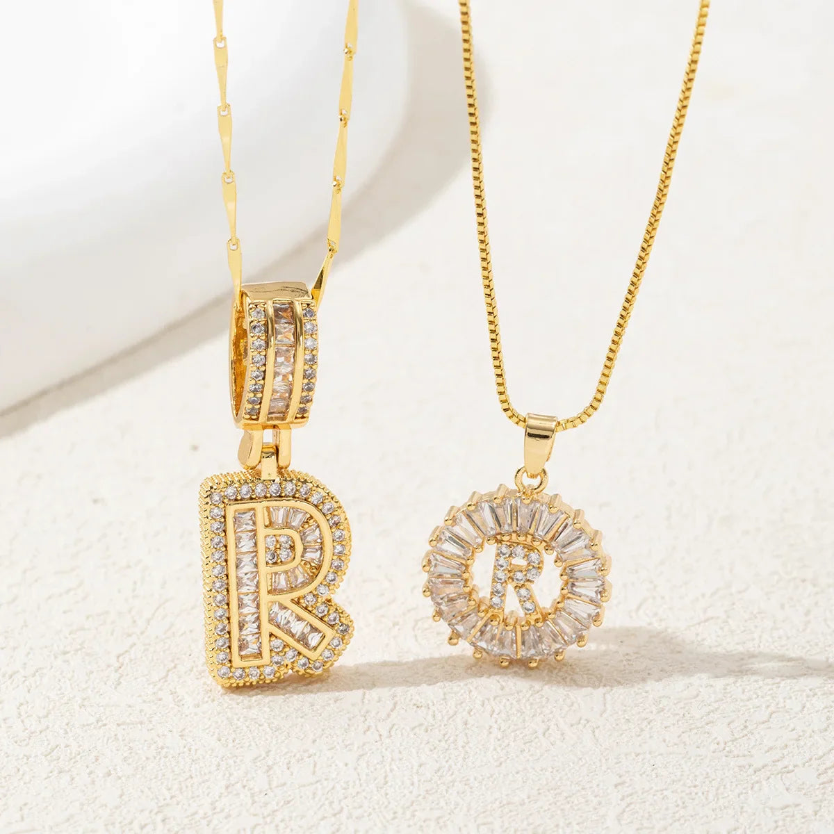 Sparkling Letter Flower Necklace