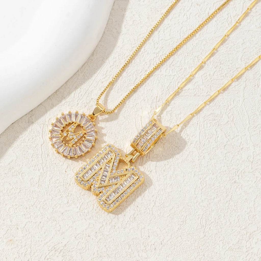 Sparkling Letter Flower Necklace