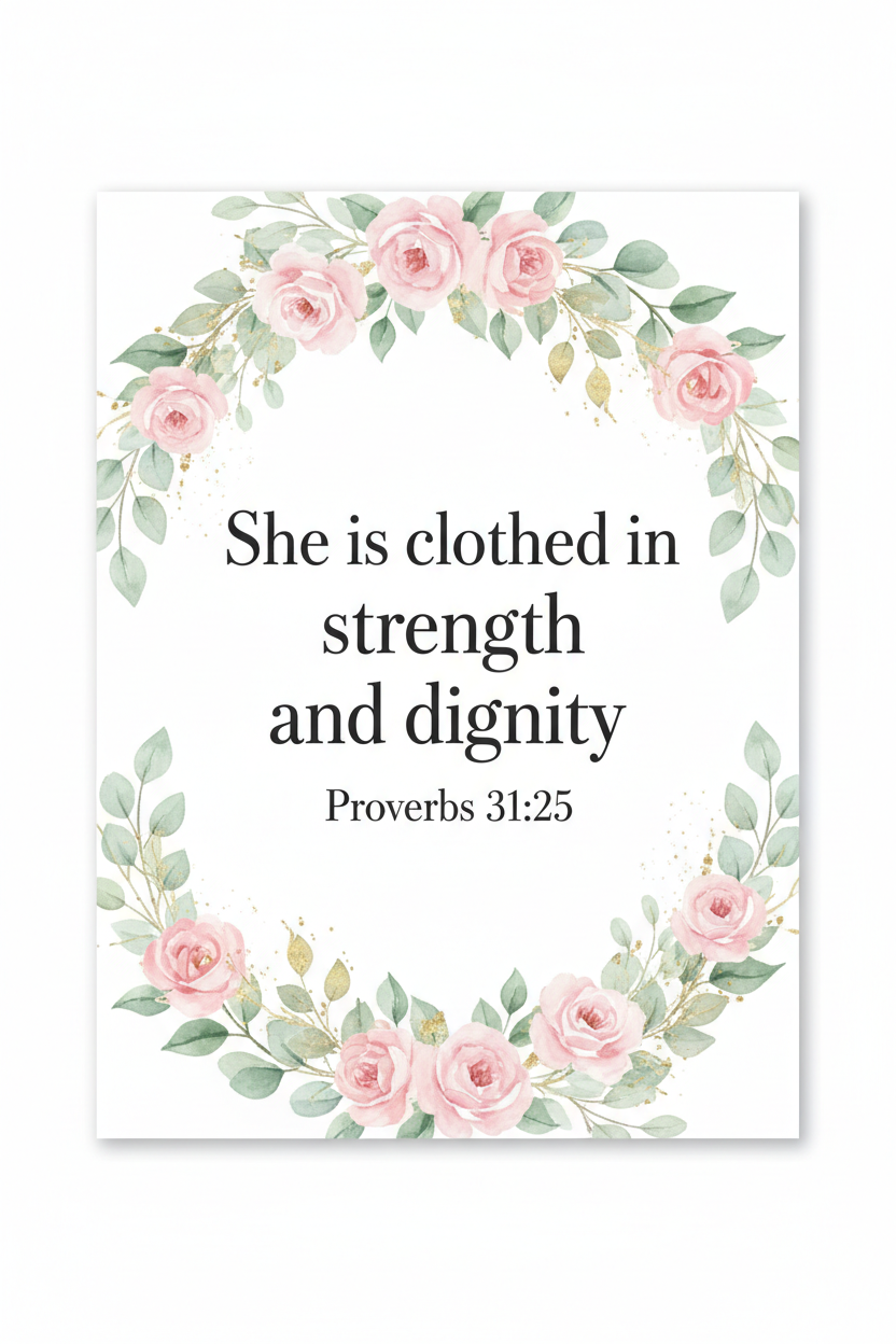 She is clothed in strength and dignity – Proverbs 31:25