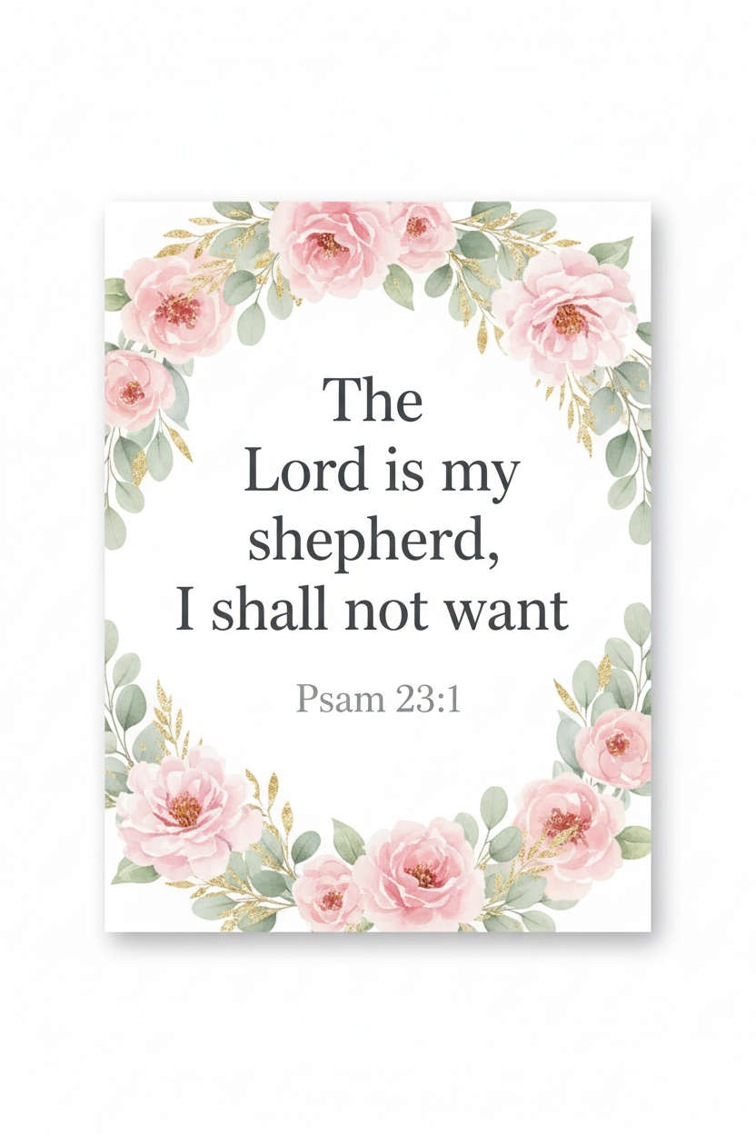 The Lord is my shepherd, I shall not want – Psalm 23:1