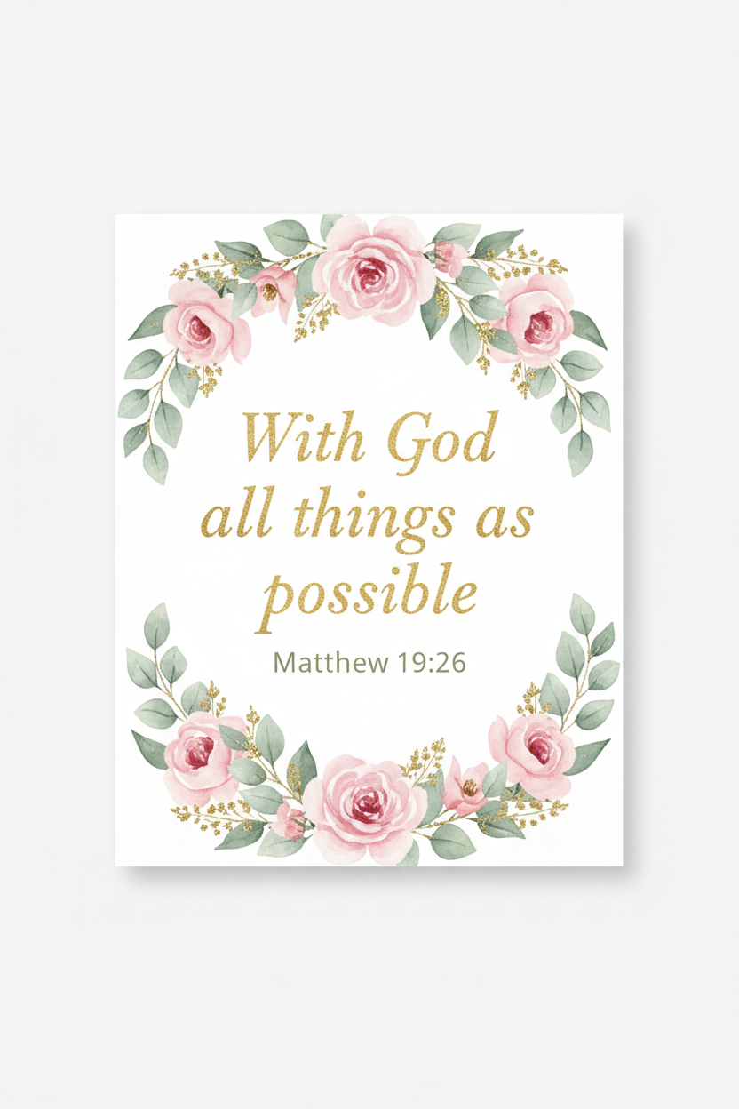 With God all things are possible – Matthew 19:26